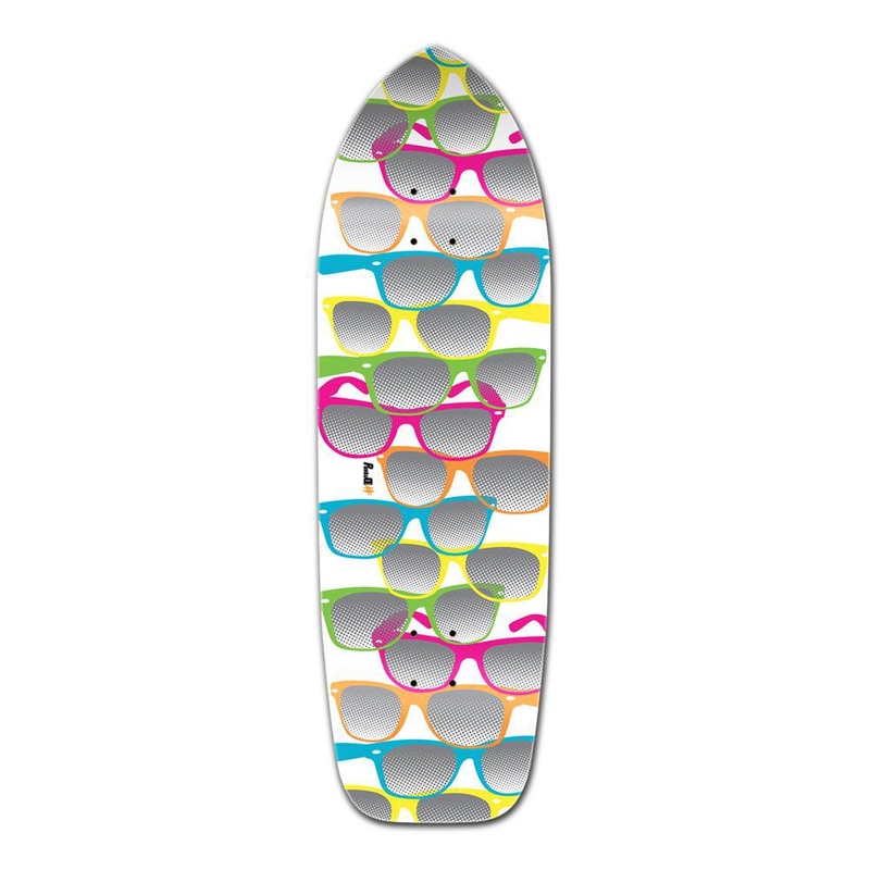 Punked Old School Longboard Deck – Shades White Deck