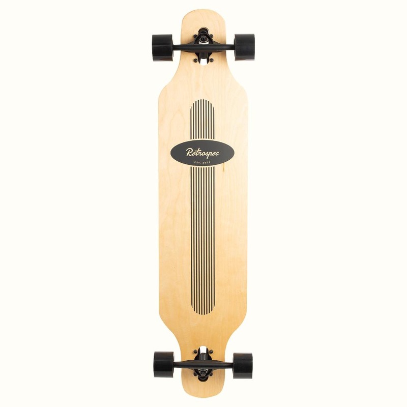 Retrospec Rift Black Pinstripe 41″ Drop Through Longboard Complete