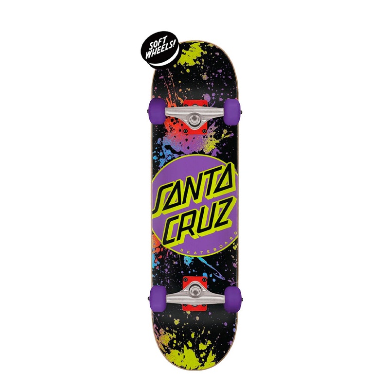 Santa Cruz 7.5″ Mini Complete Dot Splatter Complete Skateboard – Multi