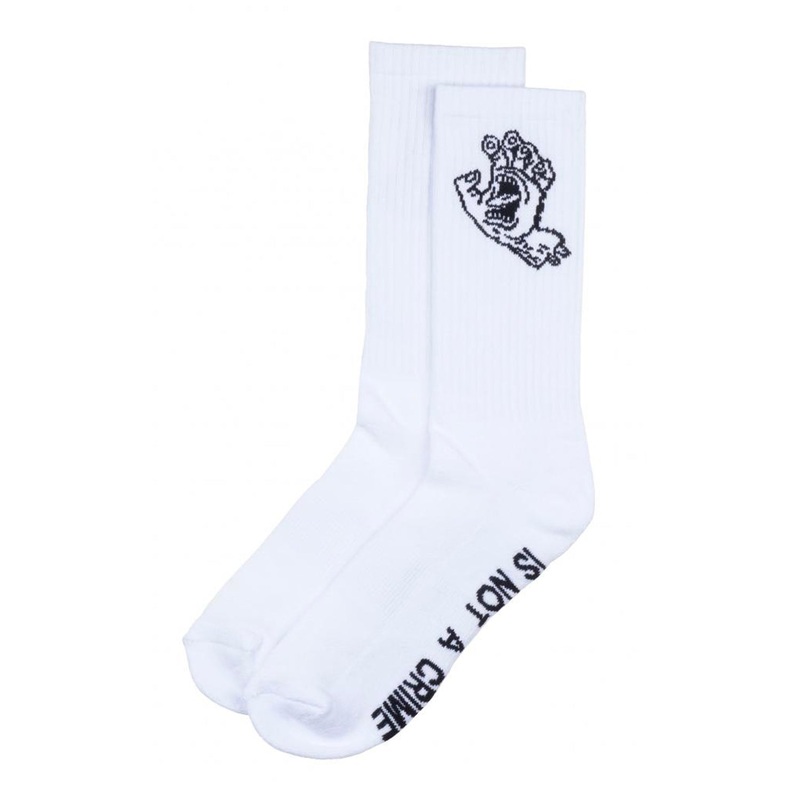 Santa Cruz Crime Hand Sock – White