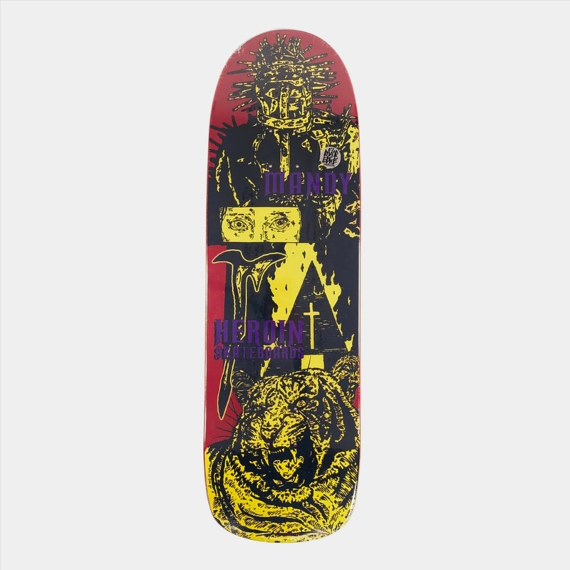 Heroin Skateboards Mandy x Hirotton Behemoth Deck Red – 9.4″ 9.4″ Shaped