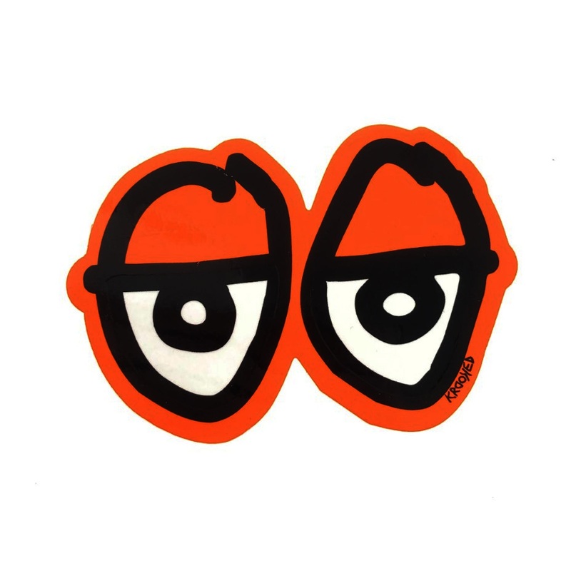 Krooked Eyes Diecut Sticker – M – Orange