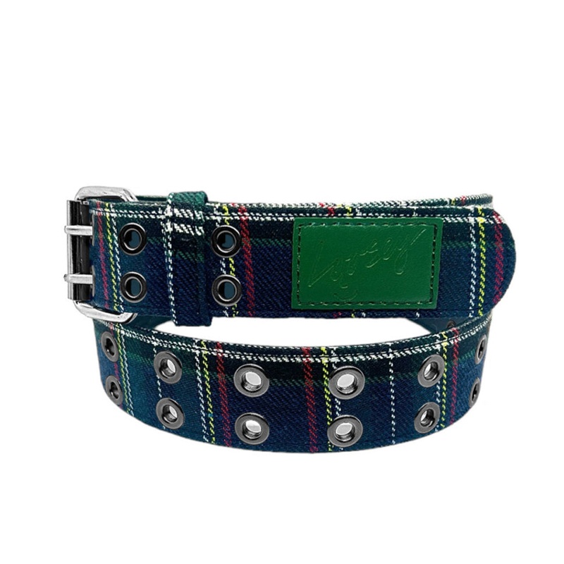 Loosey Plaid Grommet Hole Belt Plaid One SIze Fits Most