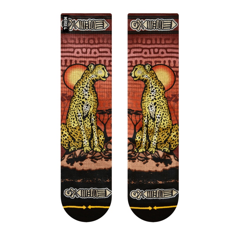 MERGE4 TAYLOR REINHOLD CHEETAH SOCKS