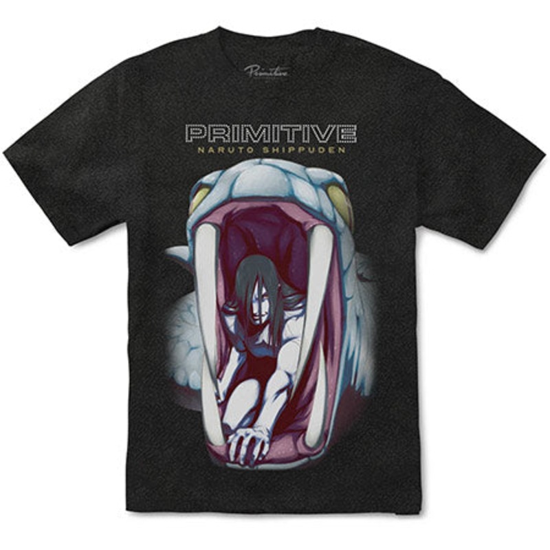 Primitive Skateboarding Naruto x Primitive Orochimaru Washed T Shirt Black Medium