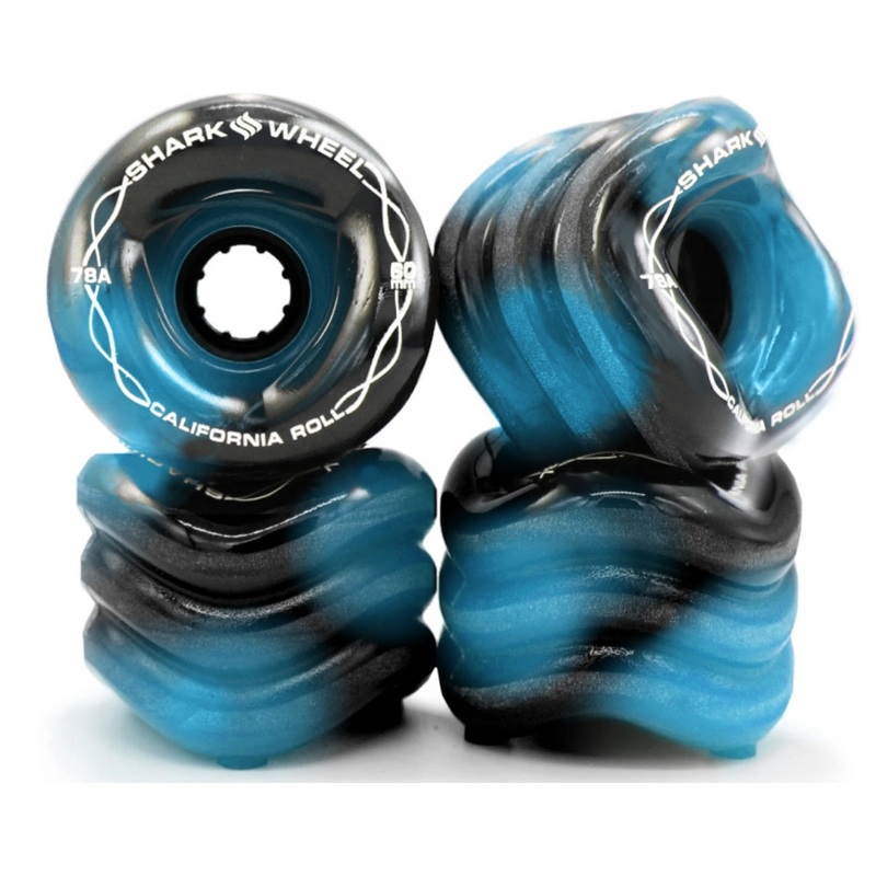 Shark Wheel 60mm, 78a Black/Blue Swirl California Roll