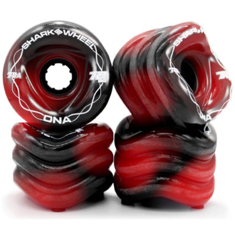 Shark Wheel DNA Longboard Wheels Red/Black Swirl 72MM 78A 72mm