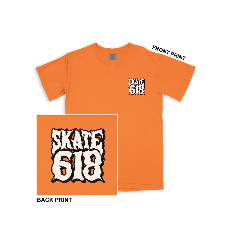 SKATE 618 Stacked Logo Burnt Orange T-Shirt (CHOOSE SIZE) Small
