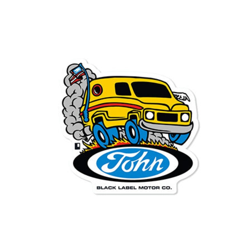 Black Label Man Van Sticker Yellow 4″ x 3″