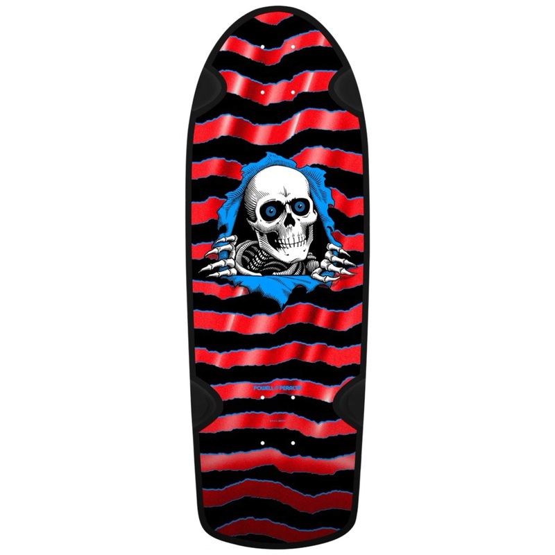 POWELL OG RIPPER SHAPED DECK RED FOIL 10.0 X 30.0