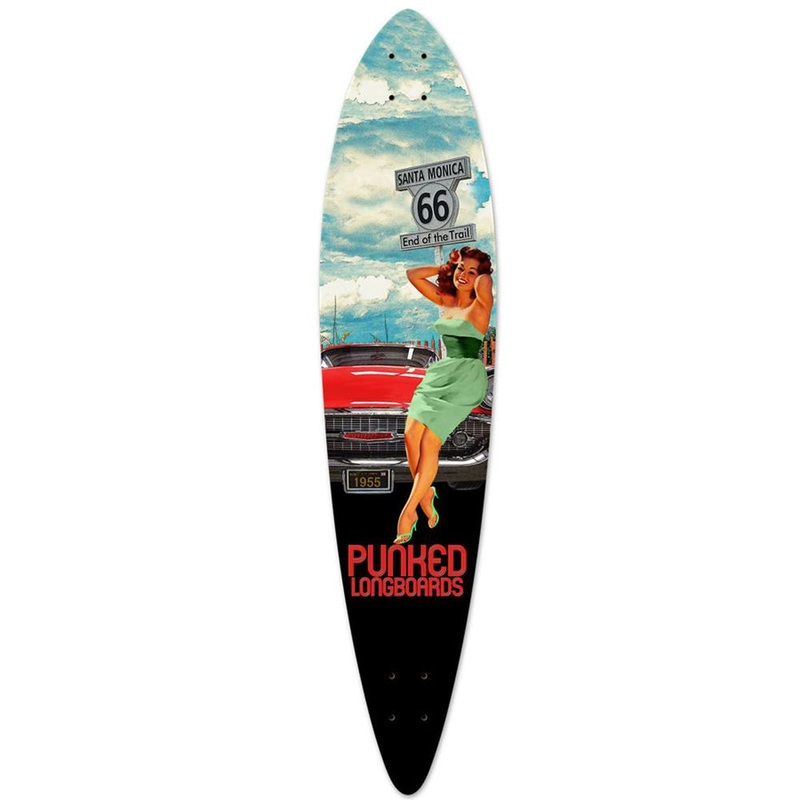 Punked Pintail Longboard Deck – Route 66 Series – RTE-66 Deck