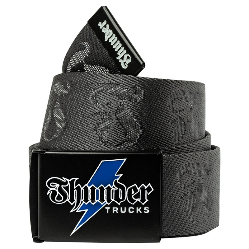 Thunder Bolt Script Jacquard Belt Grey One Size Fits All