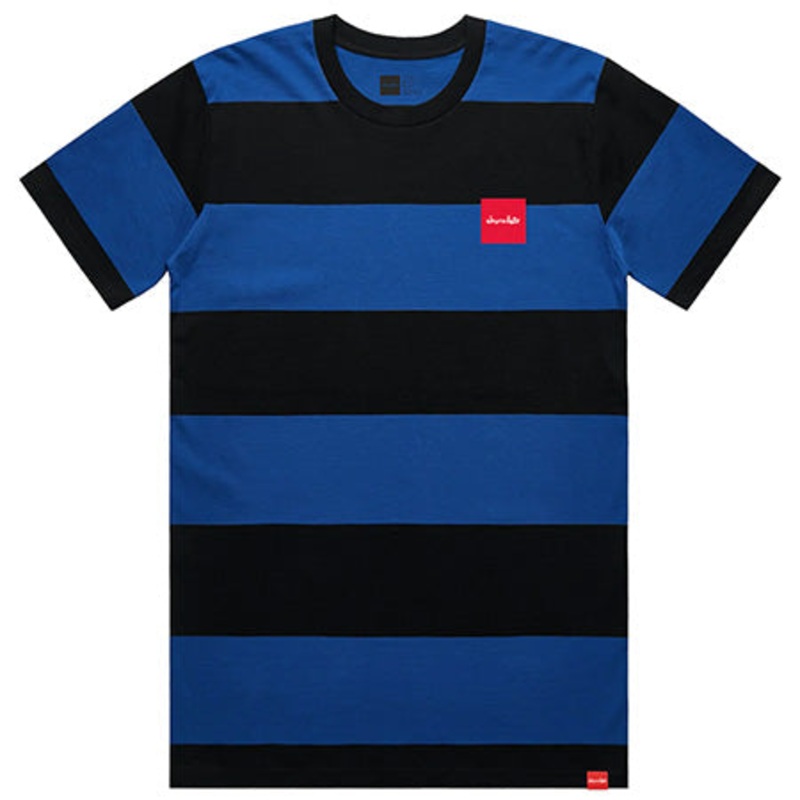 Chocolate Red Square Striped T Shirt Black/ Royal Small
