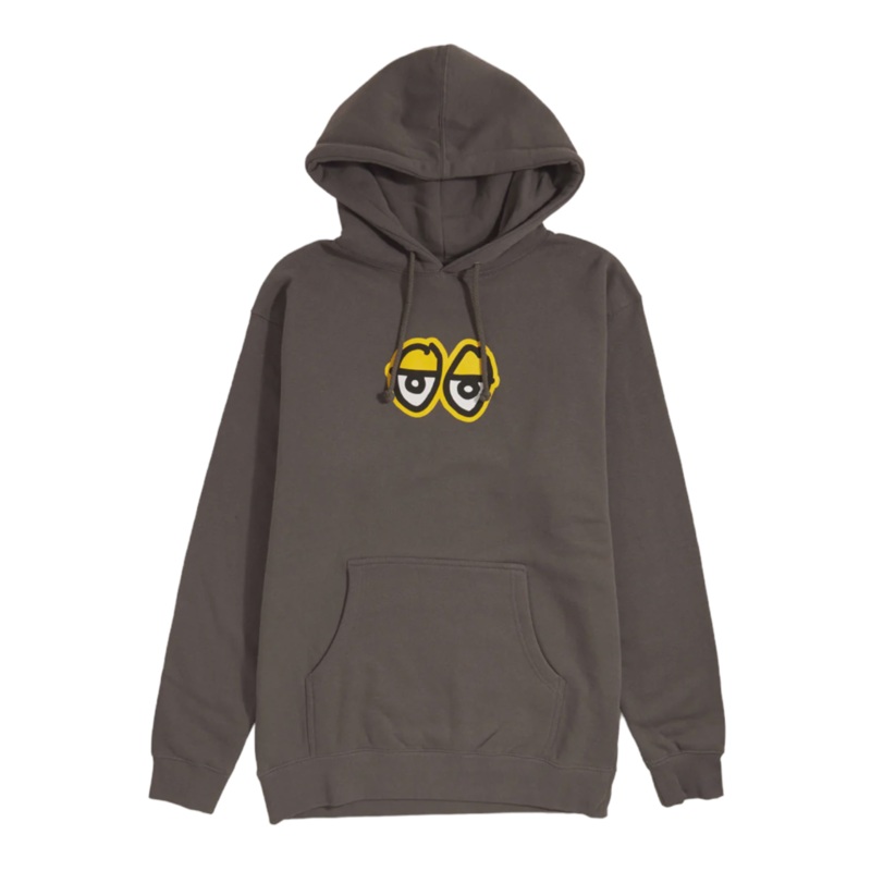 Krooked Eyes Lg Hoodie Charcoal/Yellow S