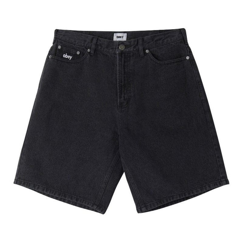 Obey Bigwig Baggy Denim Short Faded Black 30