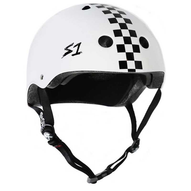 S-One S1 Mega Lifer Skateboard Helmet White w/ Checkers Small White/Black