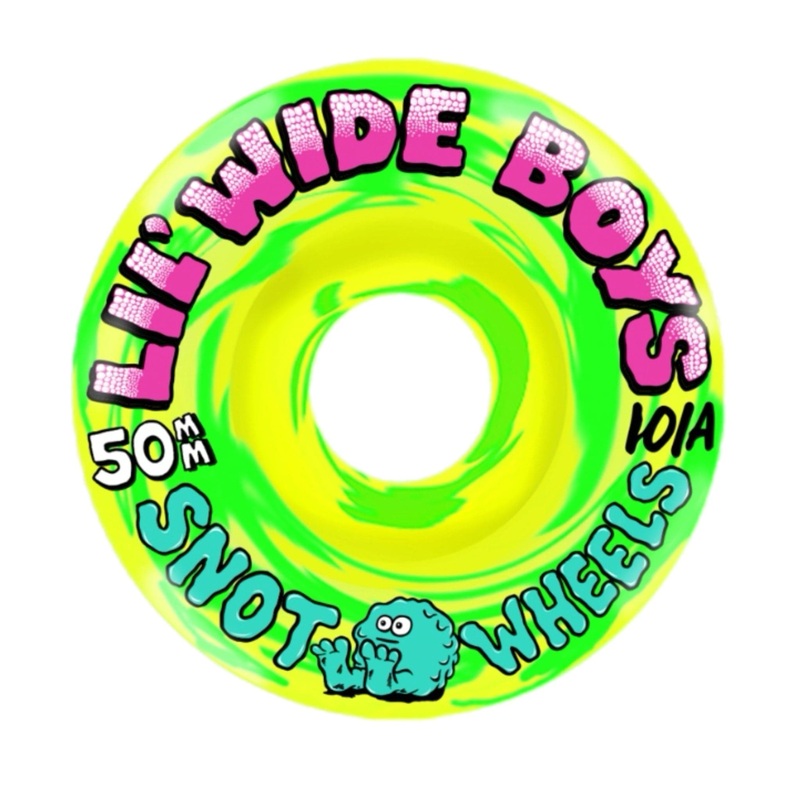 SNOT WHEELS LIL’ WIDE BOYS GREEN YELLOW SWIRL 50MM 101A