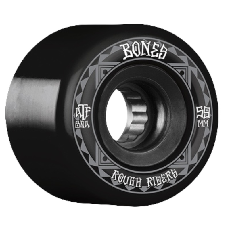 BONES WHEELS ATF ROUGH RIDER SKATEBOARD WHEELS RUNNERS 59MM 80A BLACK 59mm