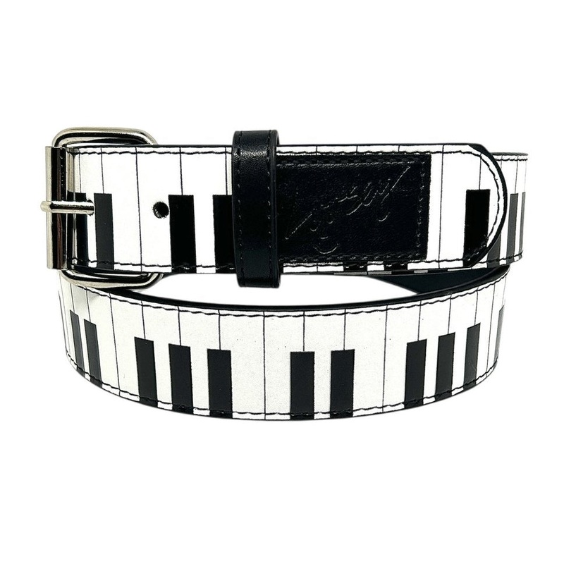 Loosey Piano Key Belt White/ Black One Size Fits All