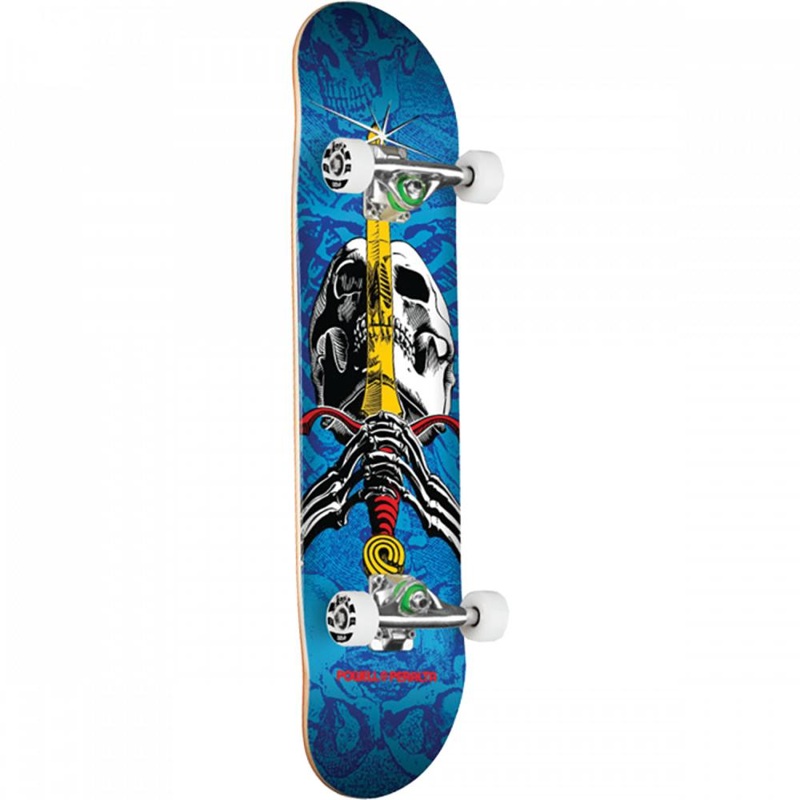 Powell Peralta Skull And Sword 7.5″ Blue Skateboard
