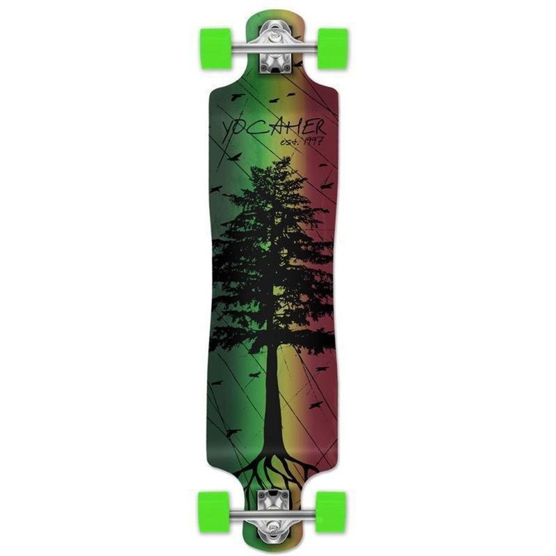 Punked Lowrider Double Drop Pines Rasta 40″ Longboard Complete