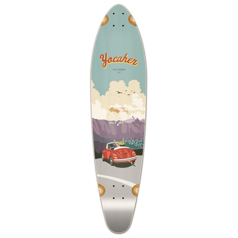 Yocaher VW Beetle Red 40″  Kicktail Longboard Deck