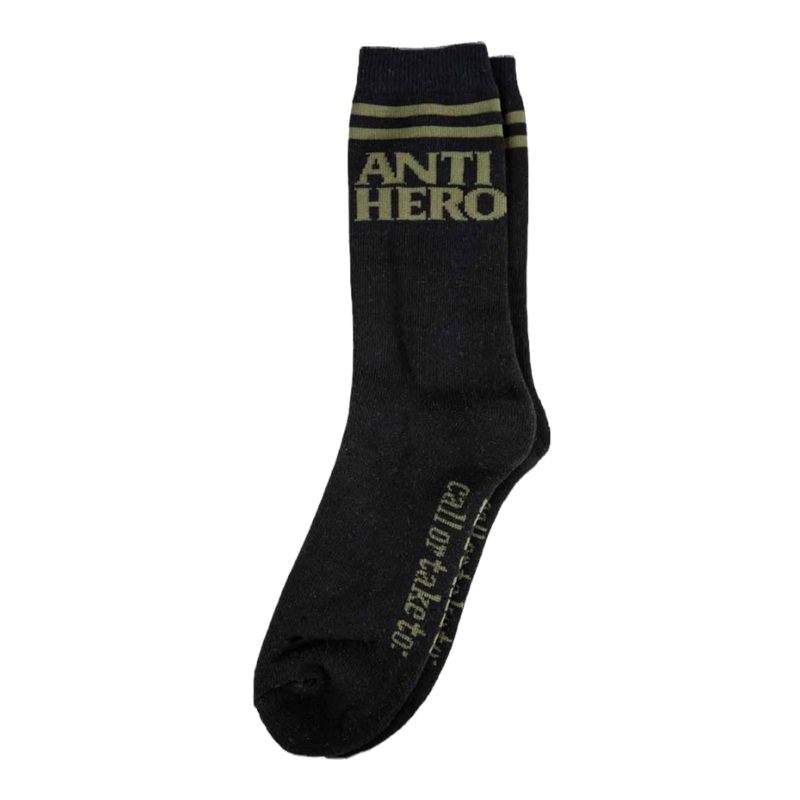 Antihero Blackhero If Found Crew Socks – Black/Olive OS