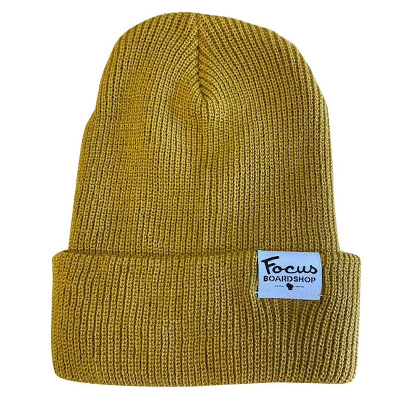 Focus Boardshop Woven Label Perfect Knit Acrylic Beanie Harvest