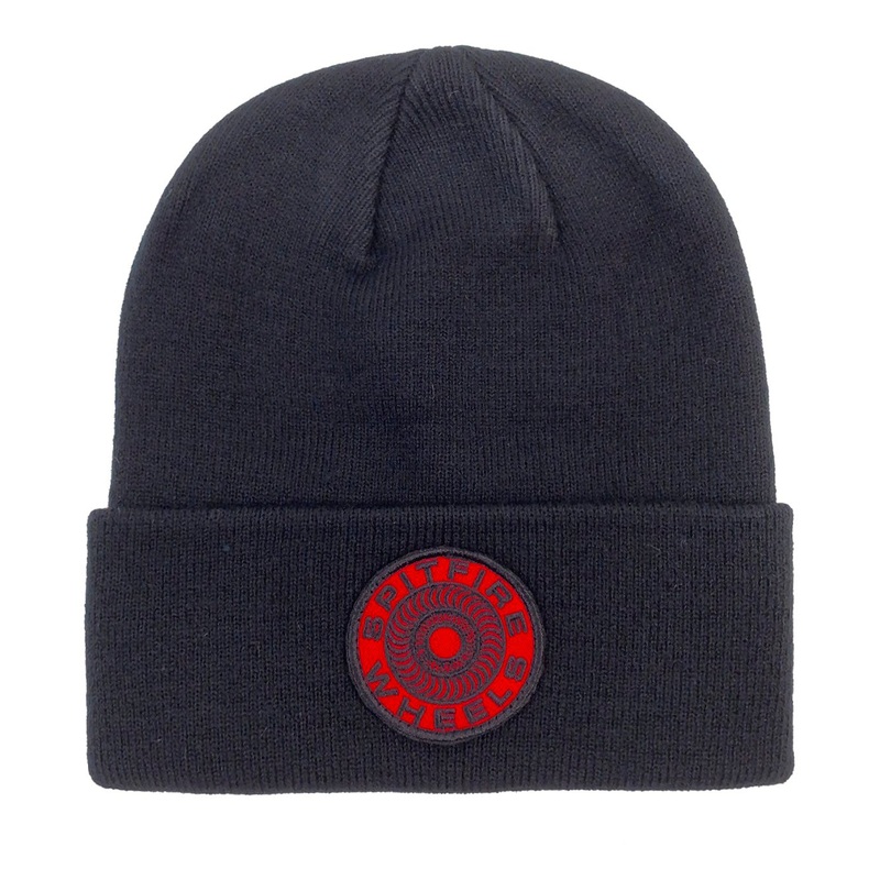 Spitfire Cuff Beanie Classic 87′ Swirl – Black / Red