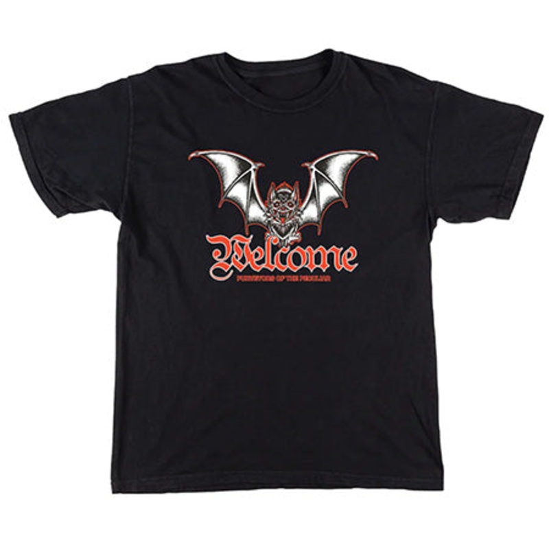Welcome Skateboards Nocturnal T Shirt Black Small