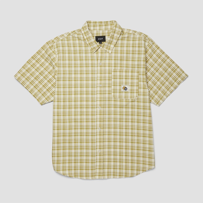 HUF Total Eclipse Shortsleeve Plaid Shirt Mustard Small