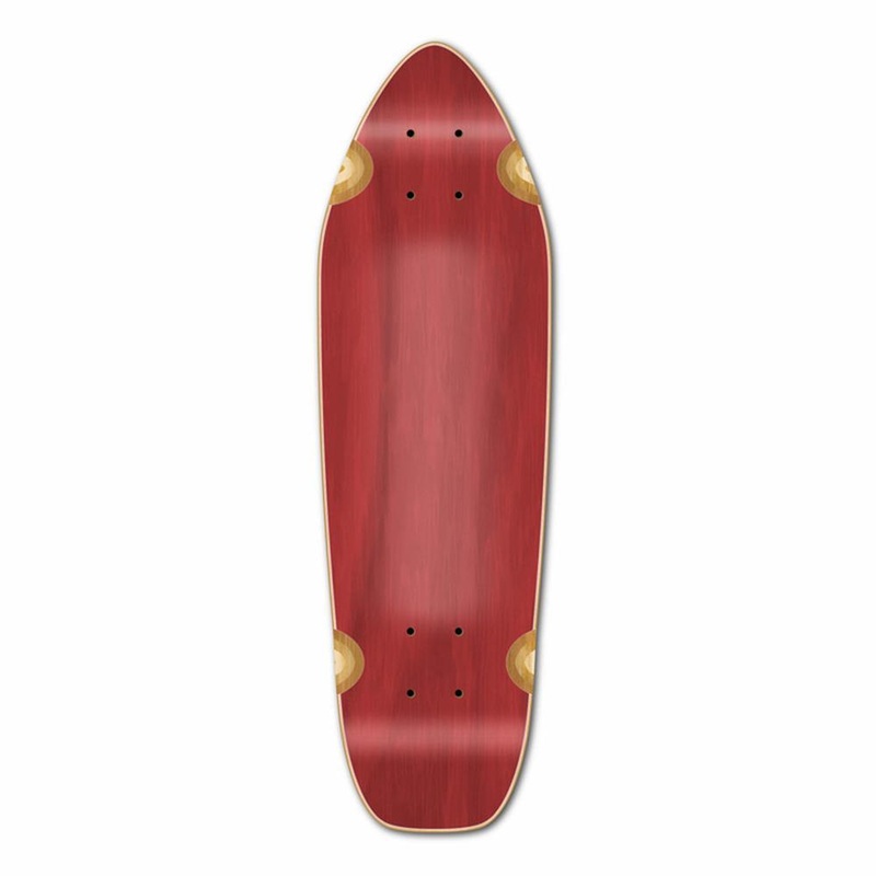 Punked Mini Cruiser Blank Deck – Stained Red Deck