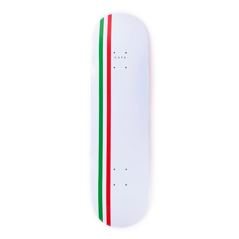 Skateboard Cafe Stripe Deck White / Green / Red – 8.25″