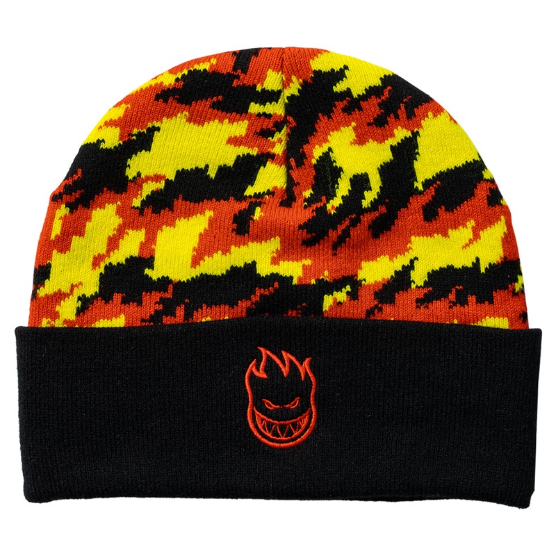 Spitfire Bighead Flame Cuff Beanie Black/ Red One Size Fits All