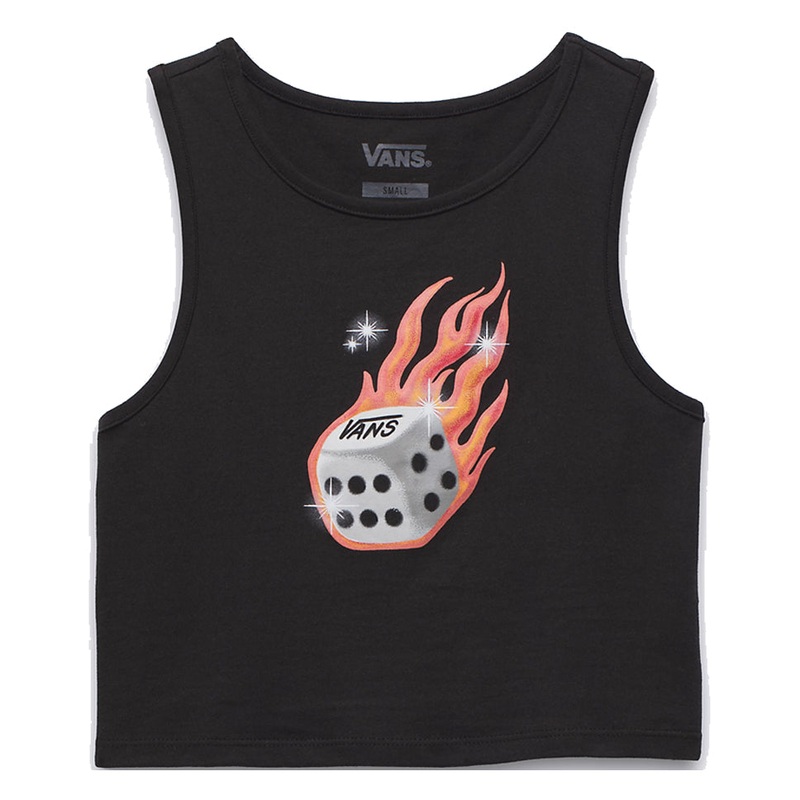 Vans Womens No Dice Fitted Crop Tank Top Black Extra small