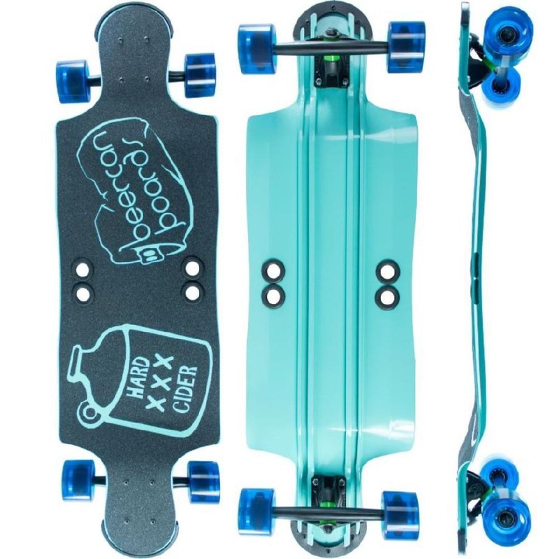 Beercan Sea Foam Green 35″ Hard Cider Drop Down Longboard Complete