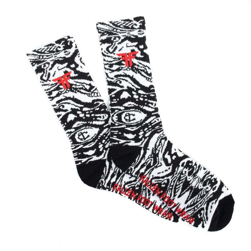 FALLEN FOOTWEAR TRADEMARK SOCK Black/White