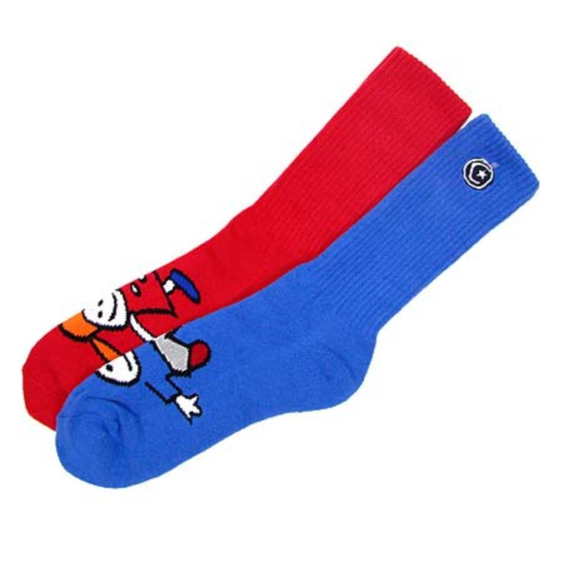 Foundation Whipper Crew Socks Red/ Blue One size fits all