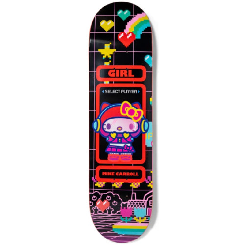 Girl X Sanrio Mike Carroll Kawaii Arcade Skateboard Deck 8.375″ 8.375″