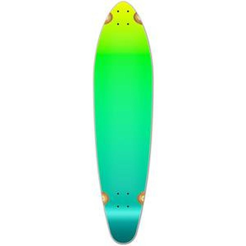 Punked Kicktail Longboard Deck – Gradient Green Deck