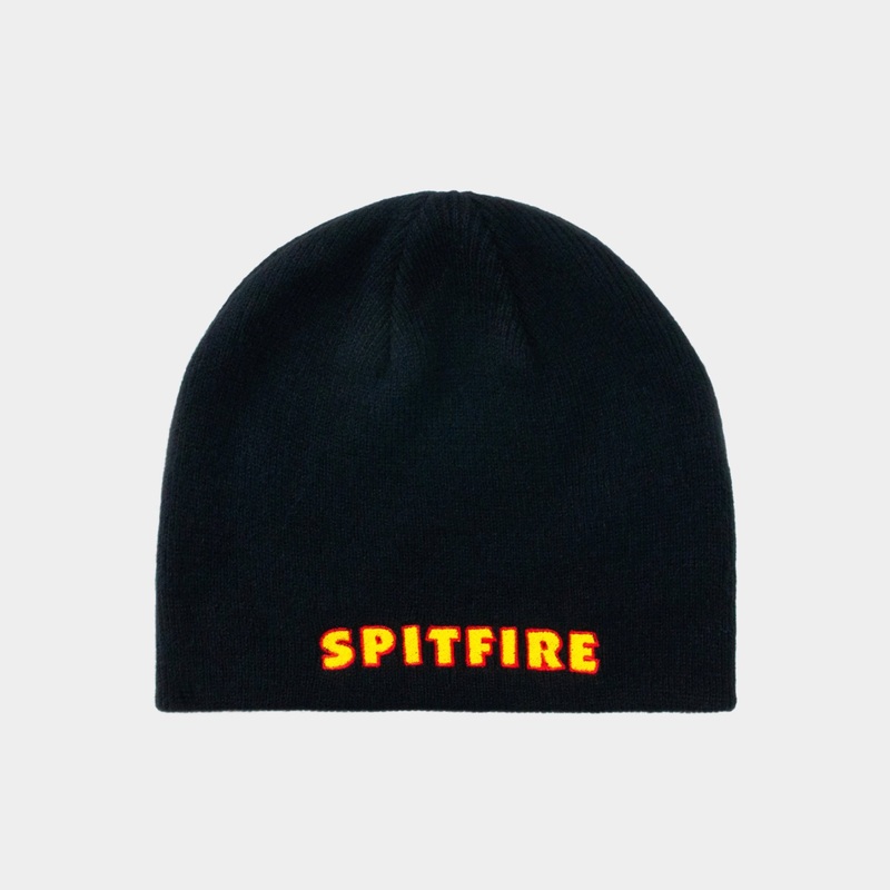 Spitfire Skully Beanie Ltb Script Black/ Gold/ Red