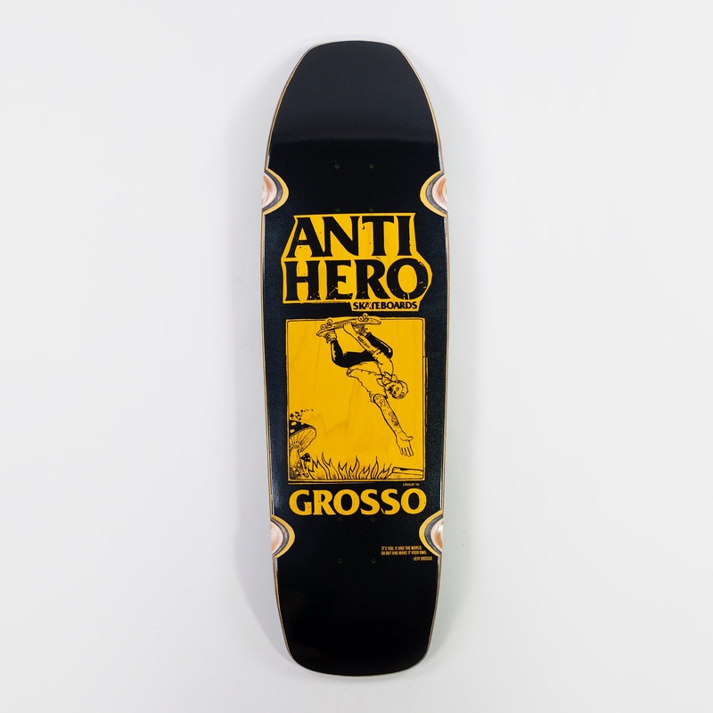 Anti Hero – 9.25″ – SSD25 Grosso Hand Plant Wheels Deck – Assorted Stains 9.25″ Yellow