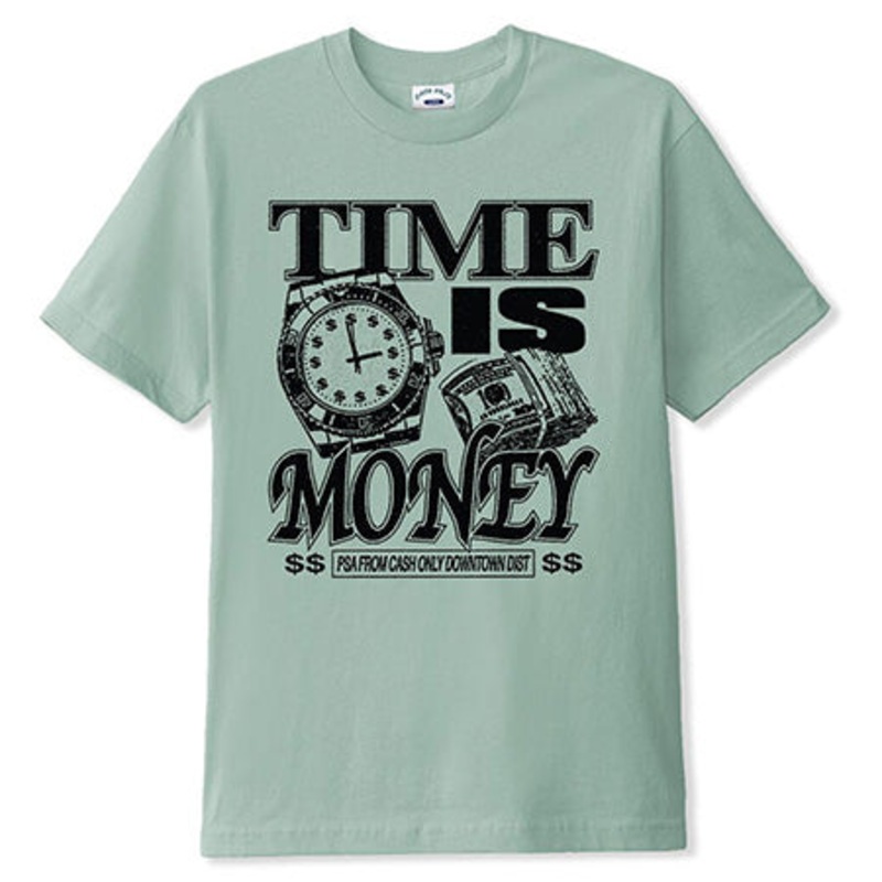Cash Only Time T Shirt Ice Medium