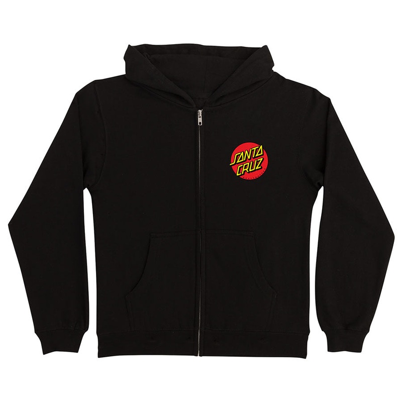 Classic Dot Santa Cruz Youth Zip Hoodie Black S