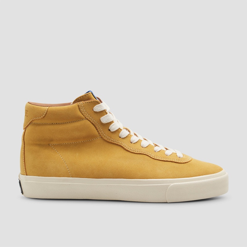 Last Resort AB VM001 Skate Shoes Hi Suede Mustard Yellow / White UK3