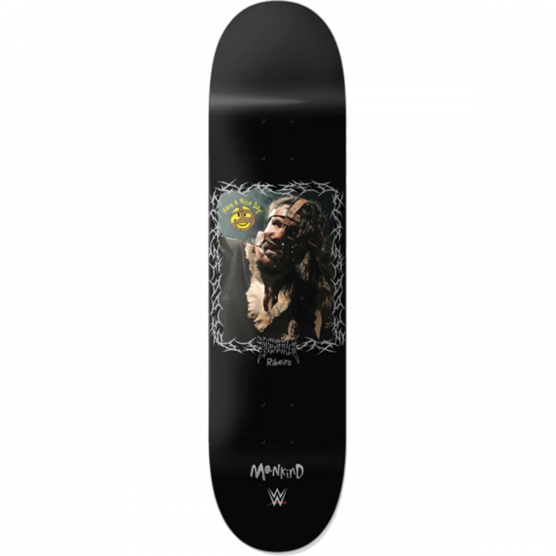 Primitive WWE Ribeiro Mankind 8.5″ Black Skateboard Deck