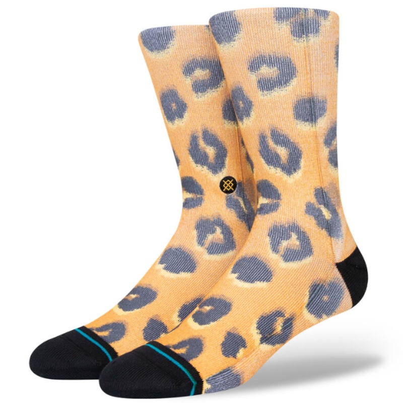 Stance Taboo Poly Crew Socks Medium Cheetah