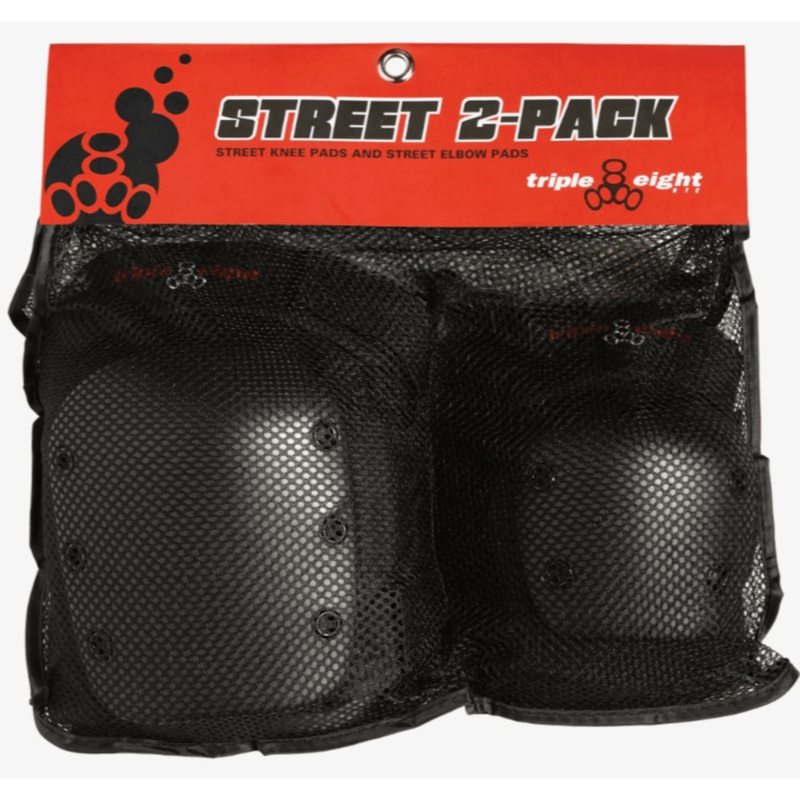 Triple 8 Street 2-Pack Knee & Elbow Pads – Black X-Small Black