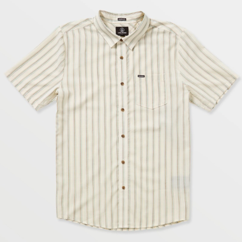 Volcom Rambler Short Sleeve Shirt Medium Dirty White