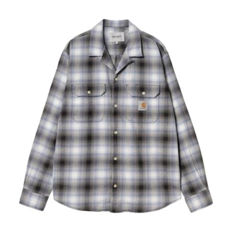 Carhartt WIP Blanchard L/S Shirt Check, Charm Blue M
